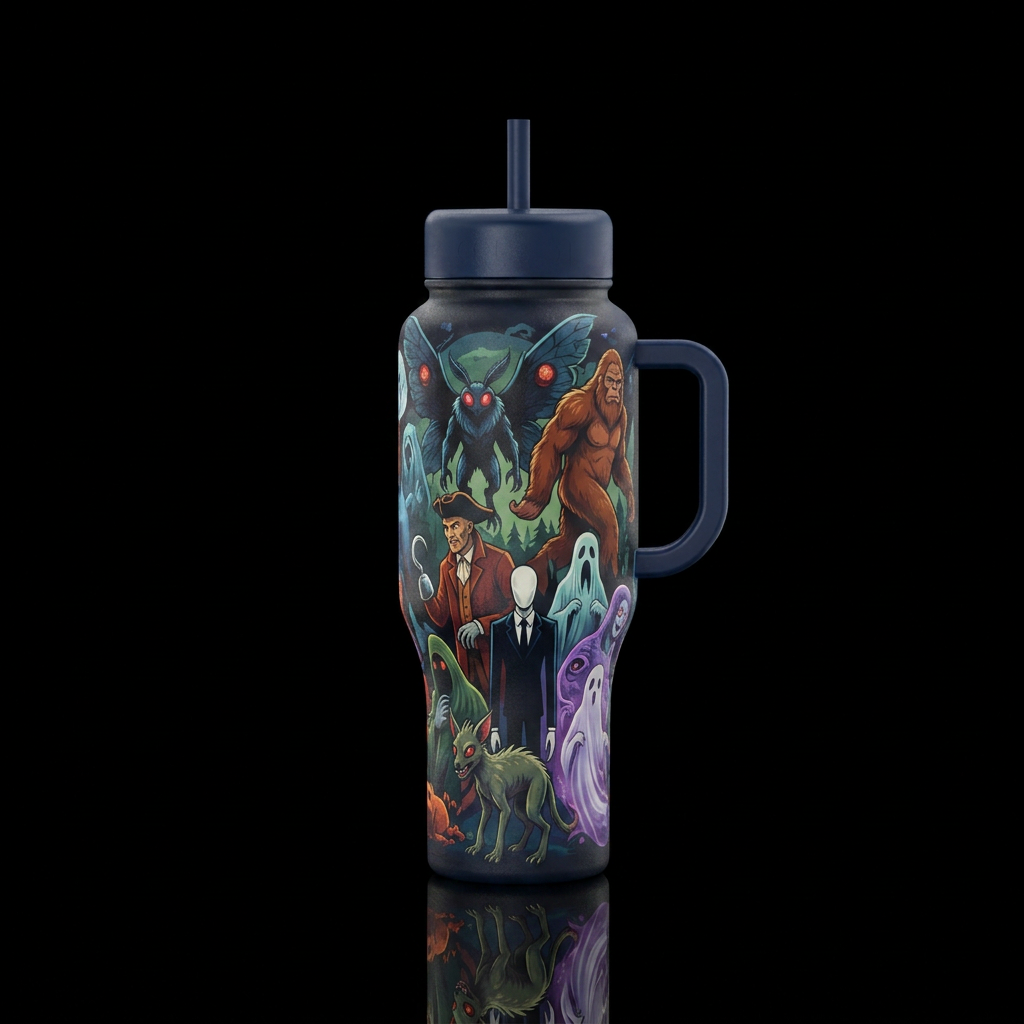 Tumbler inspired by urban legends water bottle design