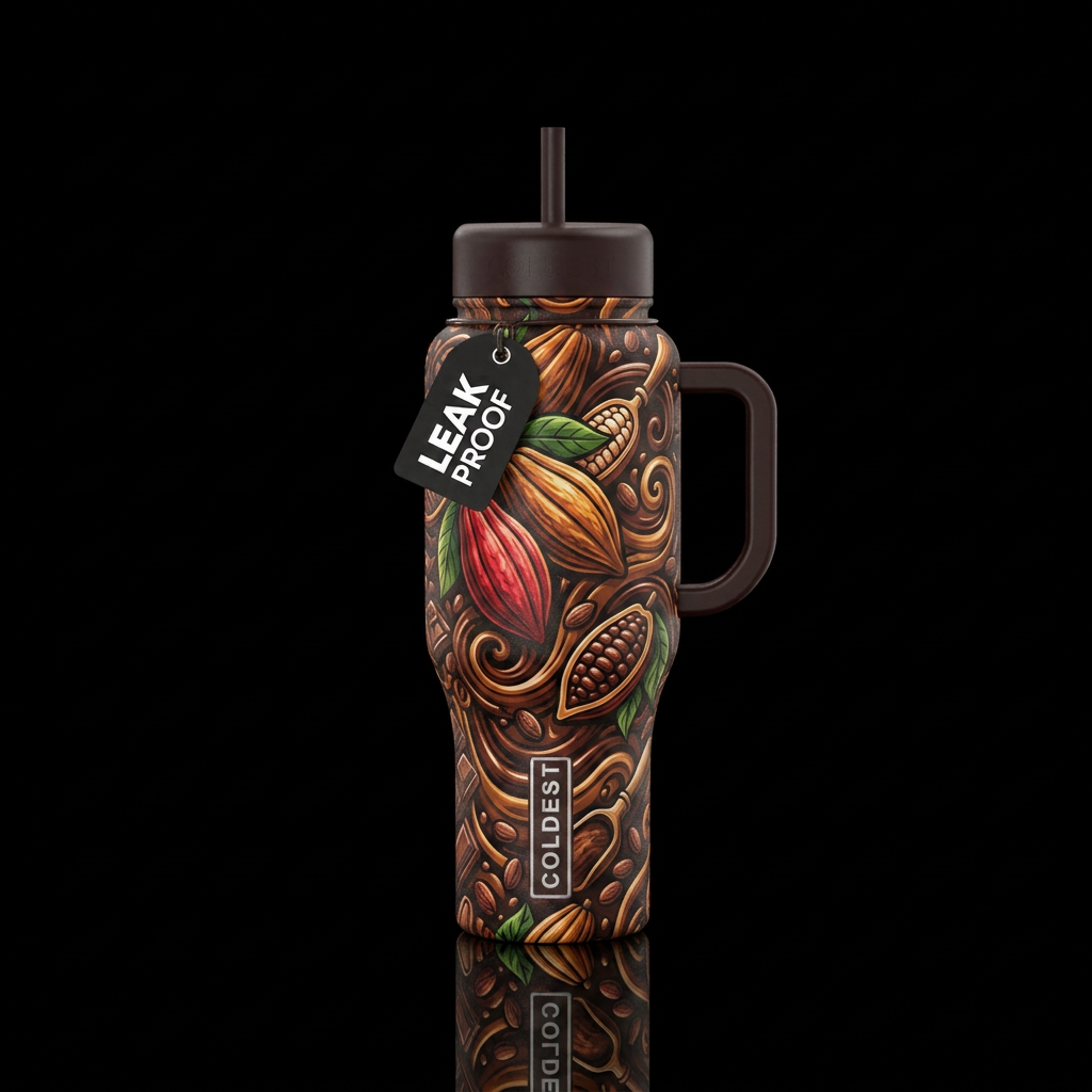 Tumbler inspired by chocolate making water bottle design