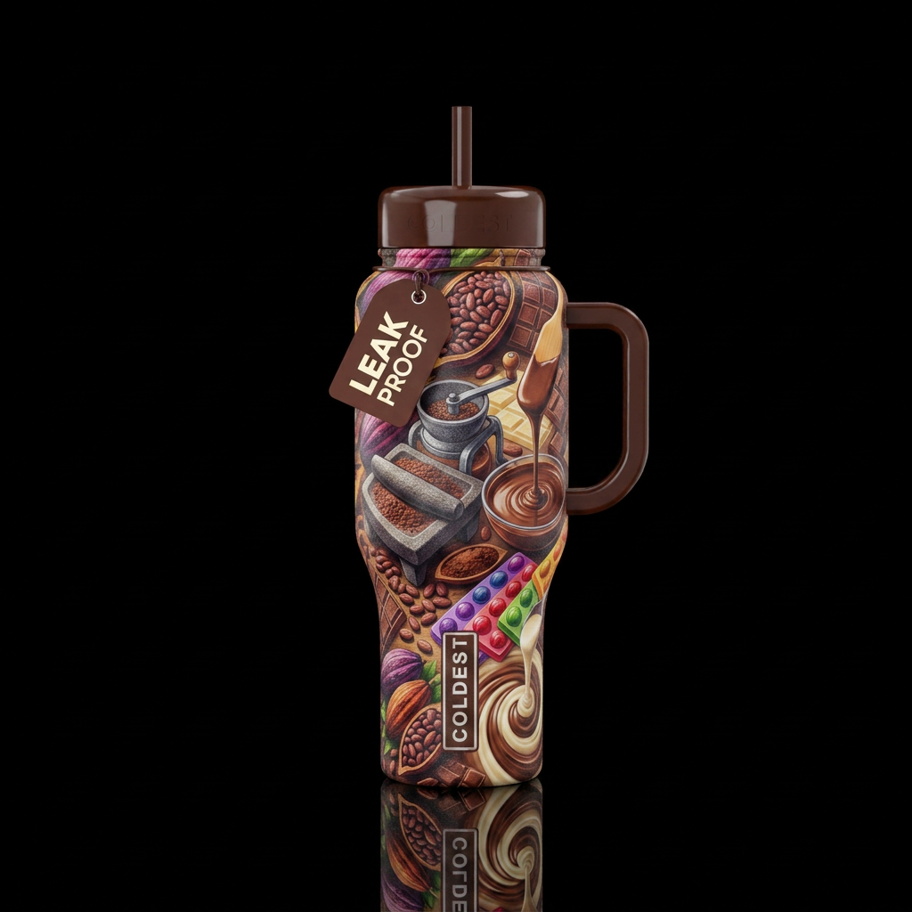 Tumbler inspired by chocolate making water bottle design
