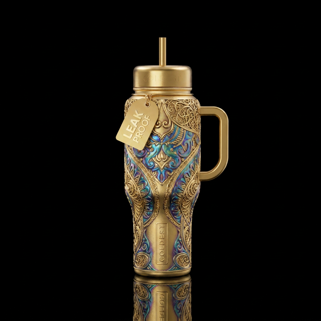 Tumbler inspired by gold smithing water bottle design