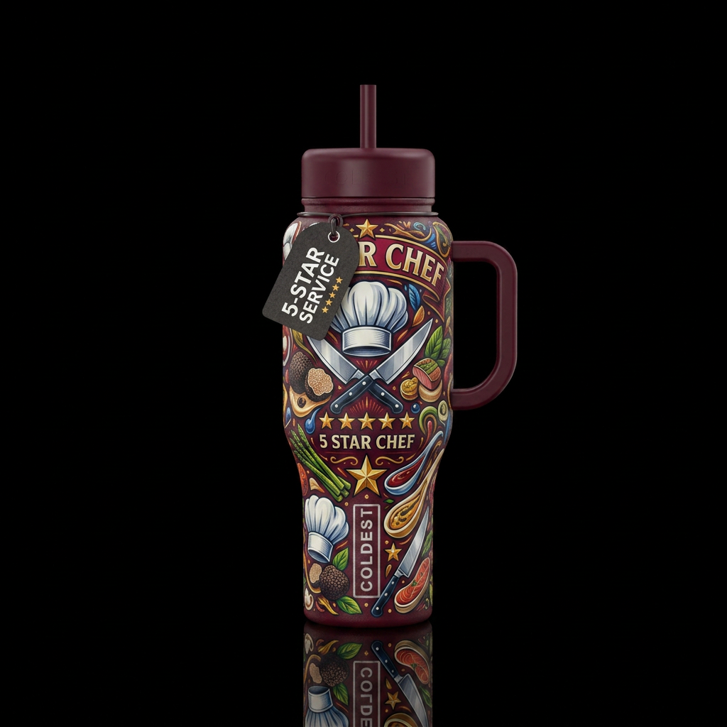 Tumbler inspired by being a 5 star chef water bottle design