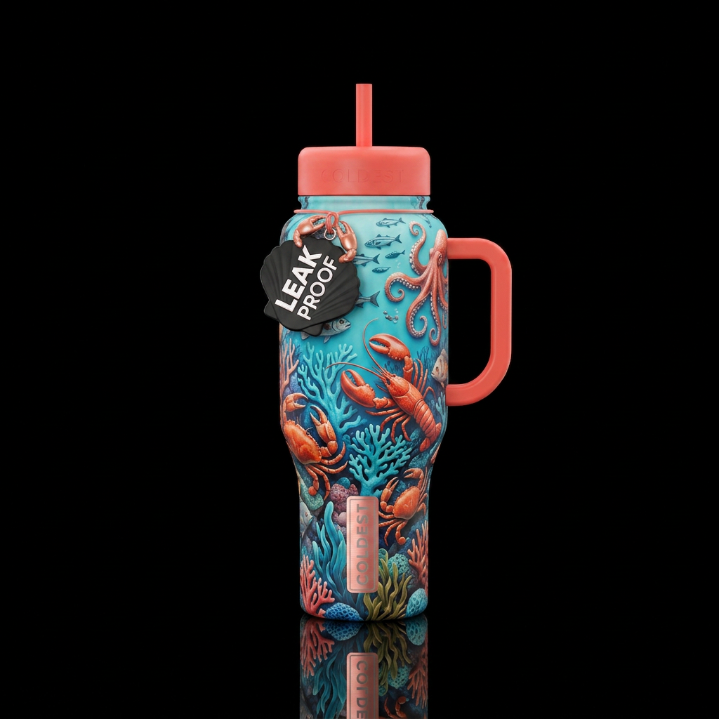 Tumbler inspired by seafood water bottle design