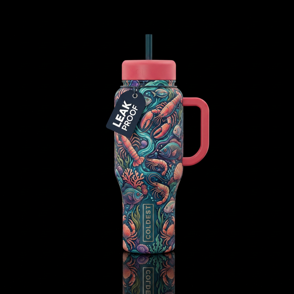 Tumbler inspired by seafood water bottle design