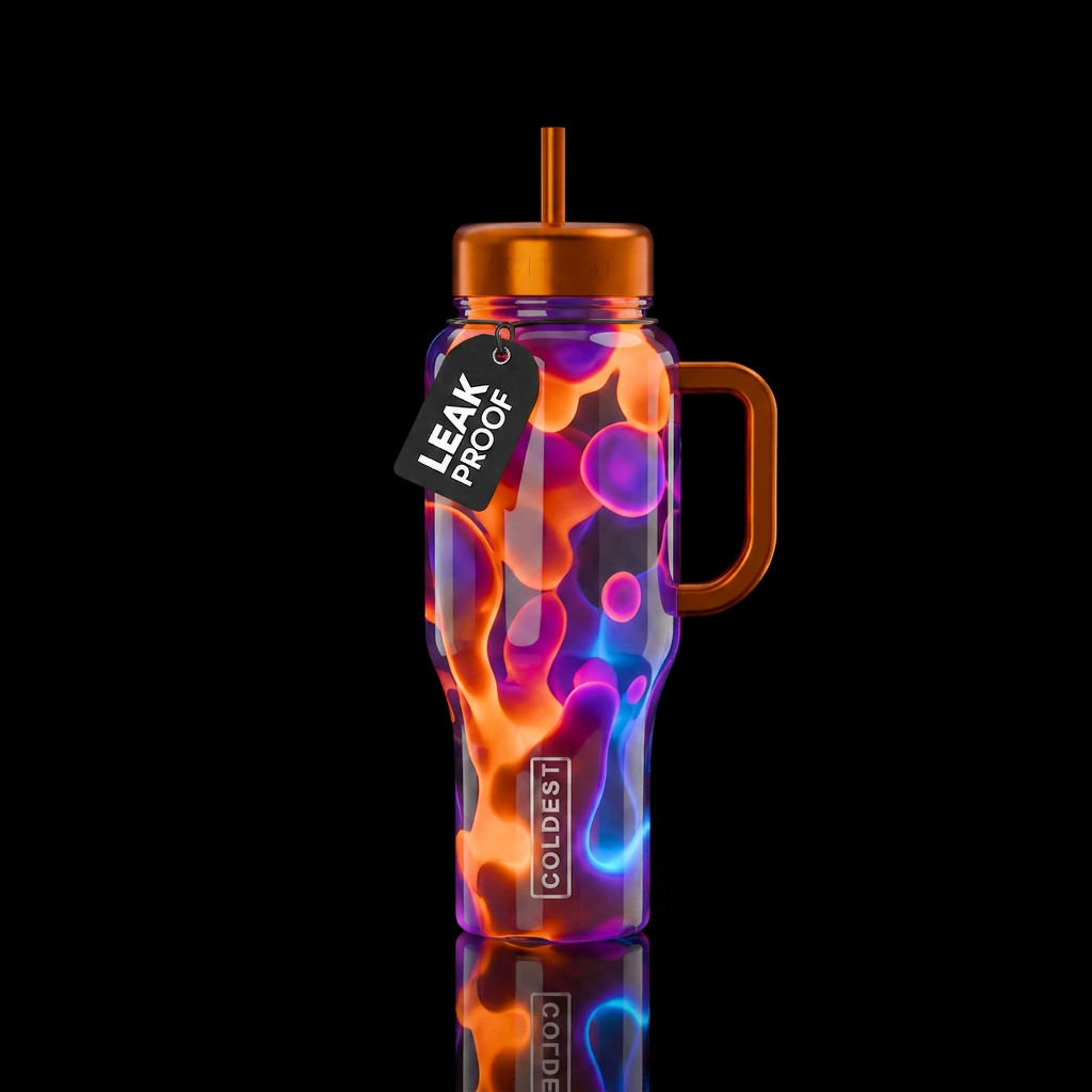 Tumbler is a glowy lava lamp water bottle design