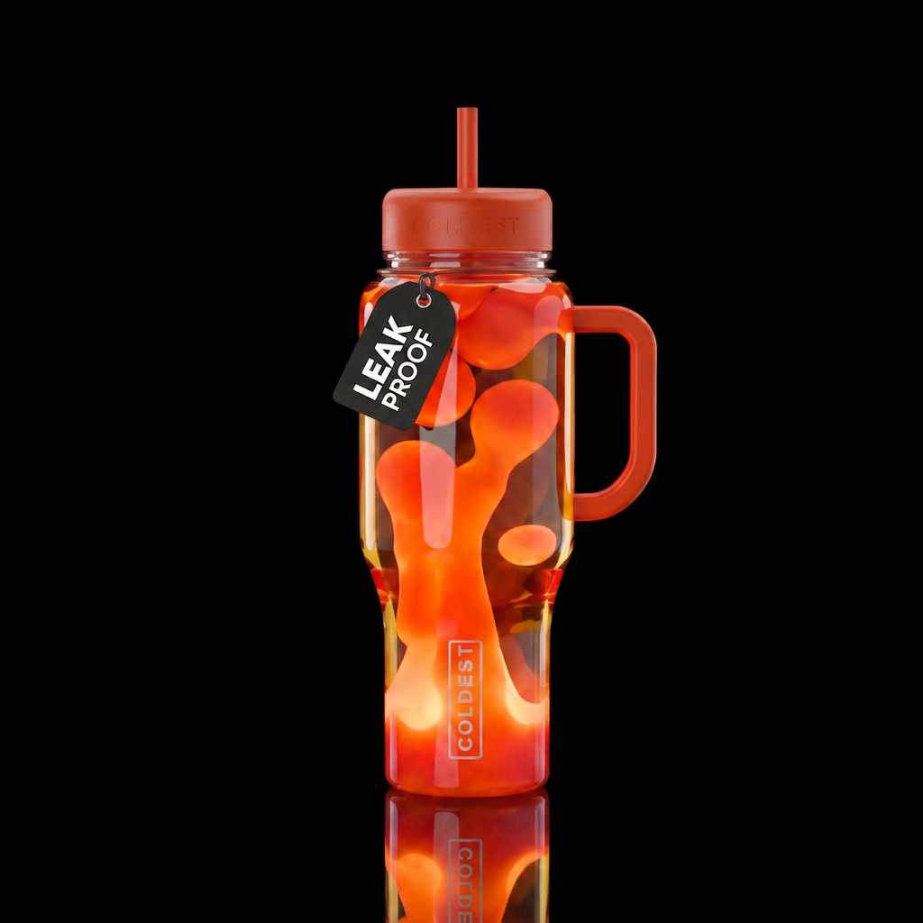 Tumbler is a glowy lava lamp water bottle design