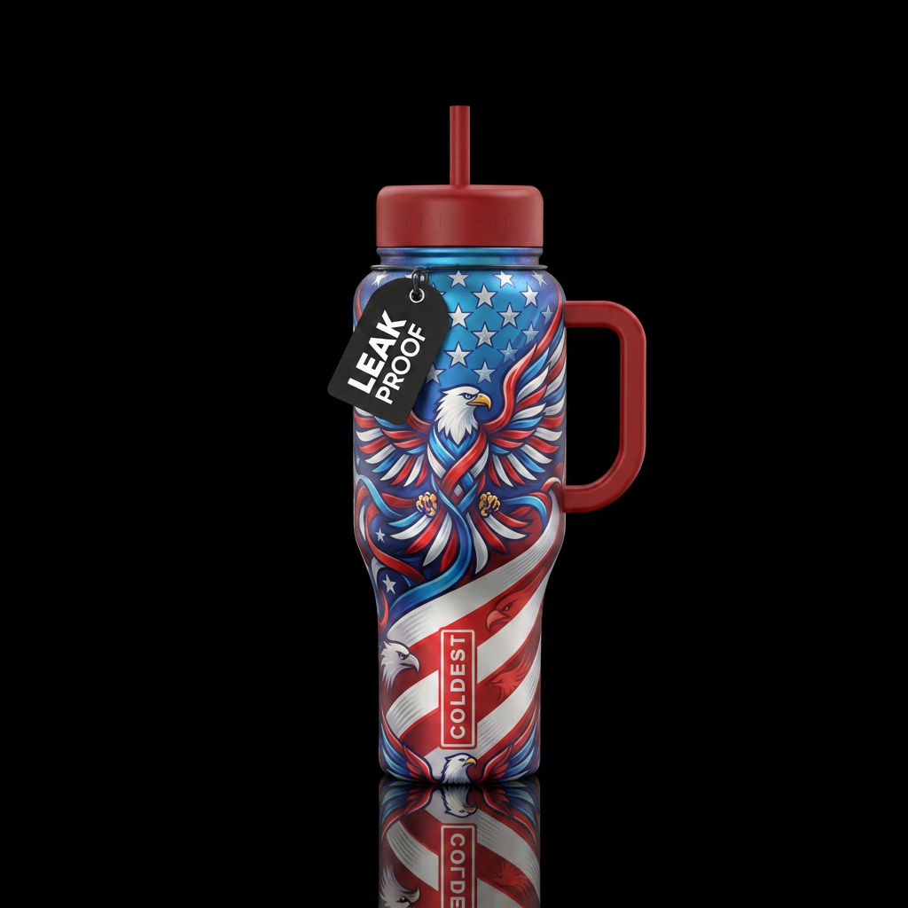 Tumbler is inspired by patriotism water bottle design