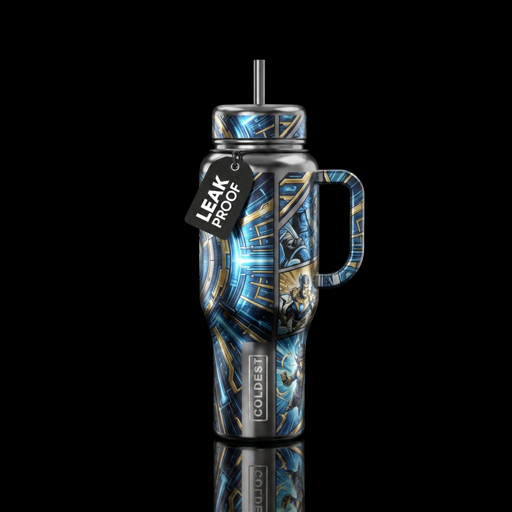 Tumbler inspired by heroic hydration water bottle design