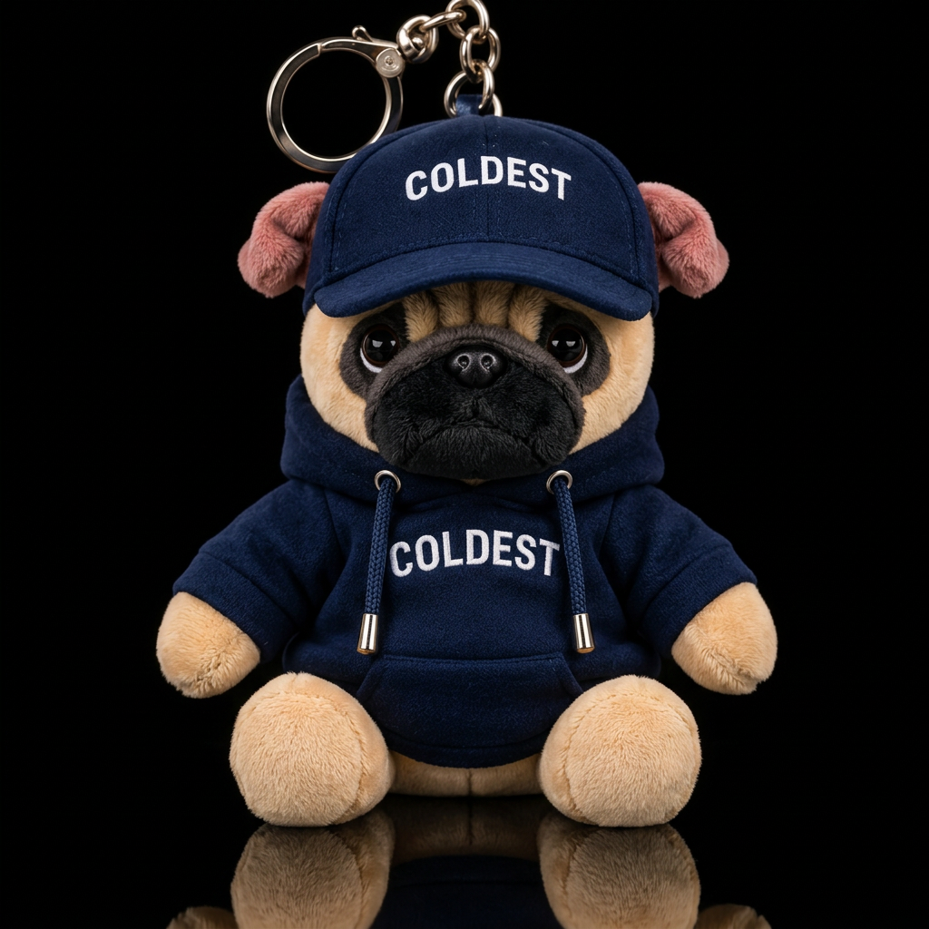 Pug with Coldest hat water bottle design