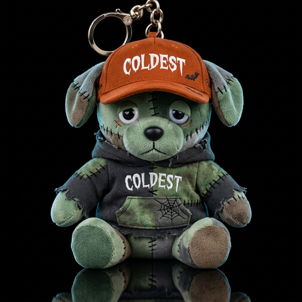 Halloween Franken puppy  with Halloween Coldest ha... water bottle design