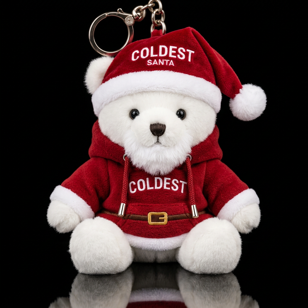 Coldest Santa polar bear water bottle design