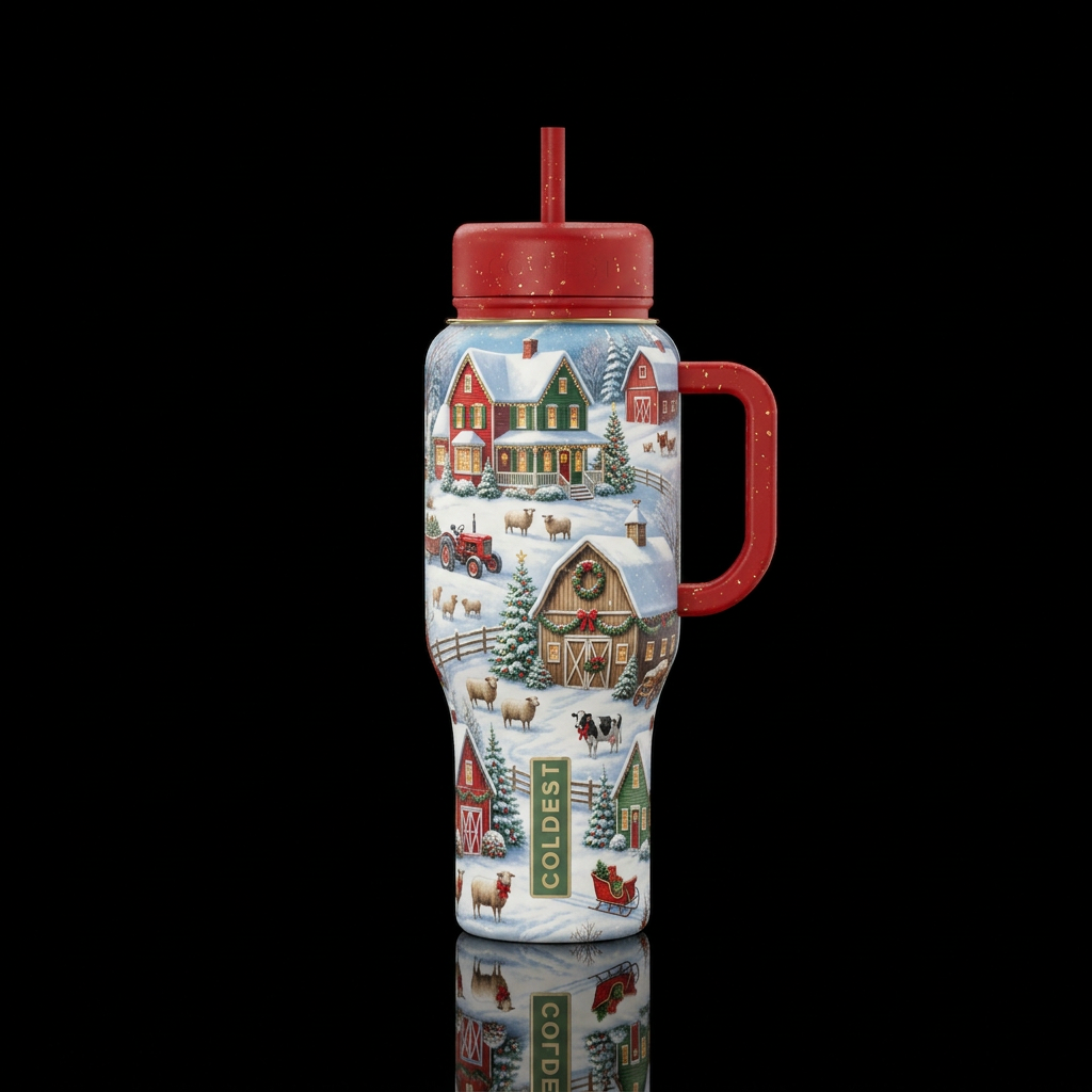 Tumbler inspired by the perfect Christmas on a far... water bottle design