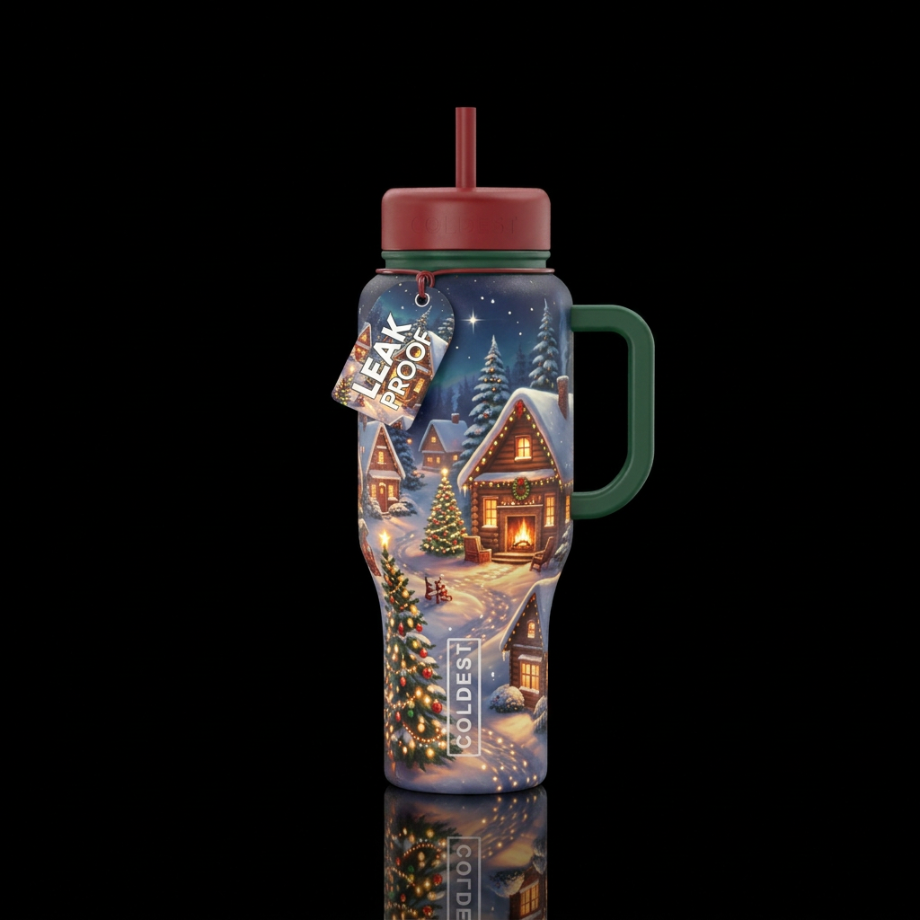 Tumbler inspired by ther perfect christmas scene g... water bottle design