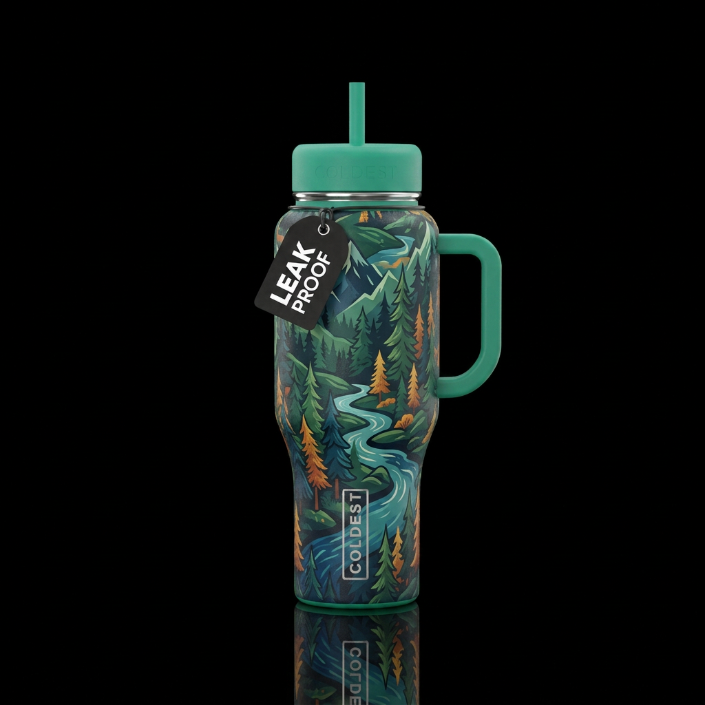 Tumbler inspired by the great outdoors water bottle design