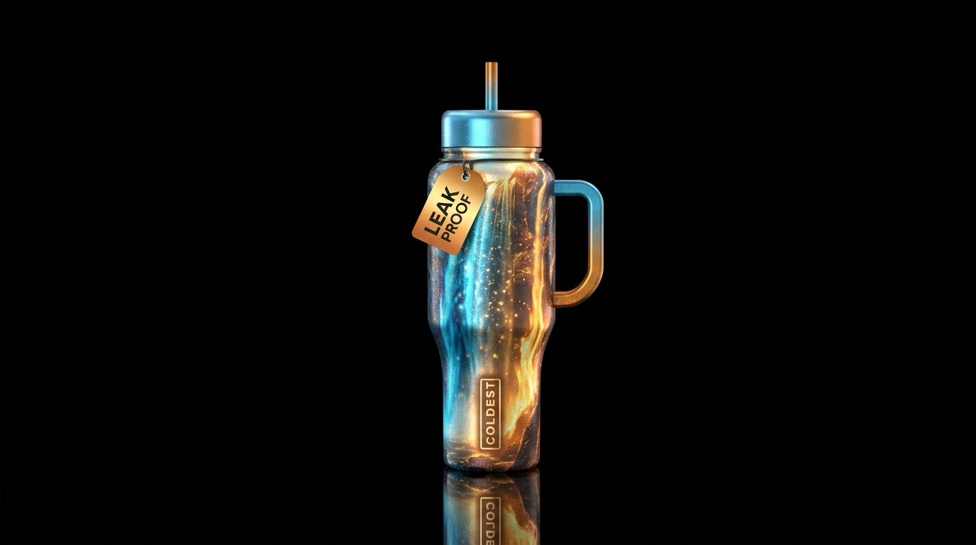 Tumbler inspired by waterfalls glistening in the s... water bottle design