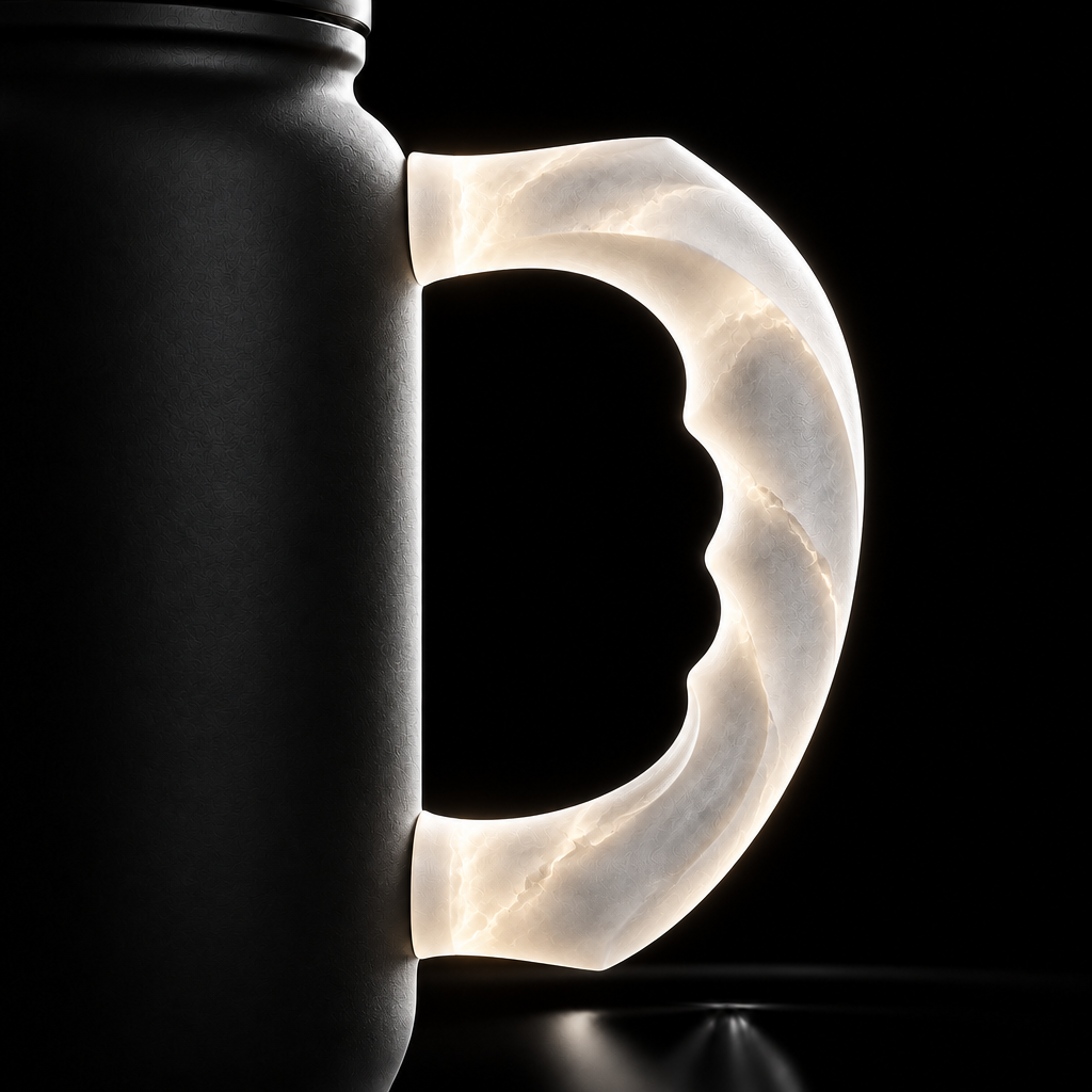Glowy alabaster white part 2 water bottle design