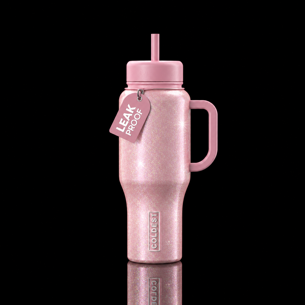 Light pink pearl water bottle design