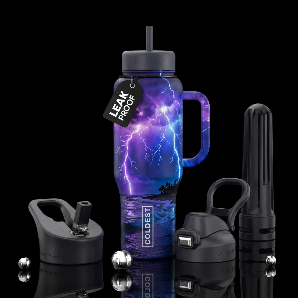 Thunderstormthunderstorm and the beach water bottle design