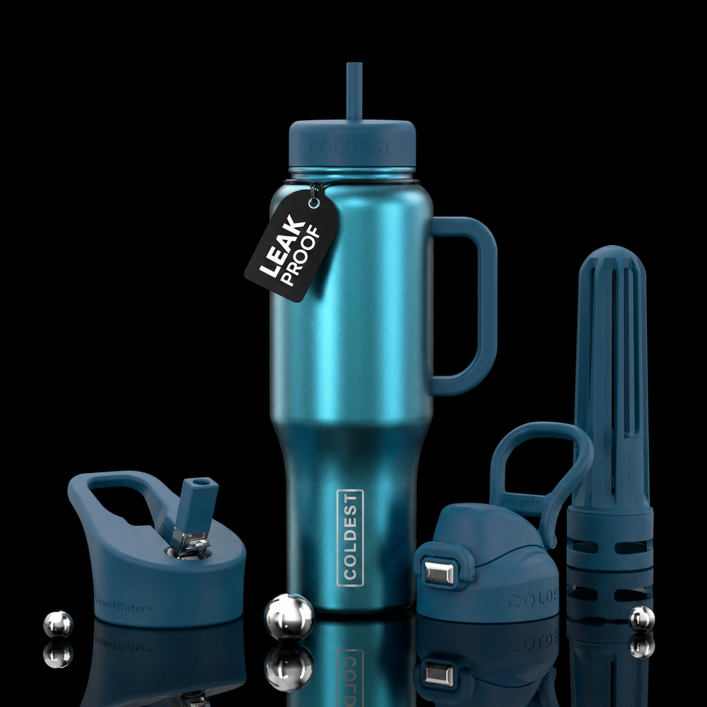 Ceylon,satin chrome finish water bottle design