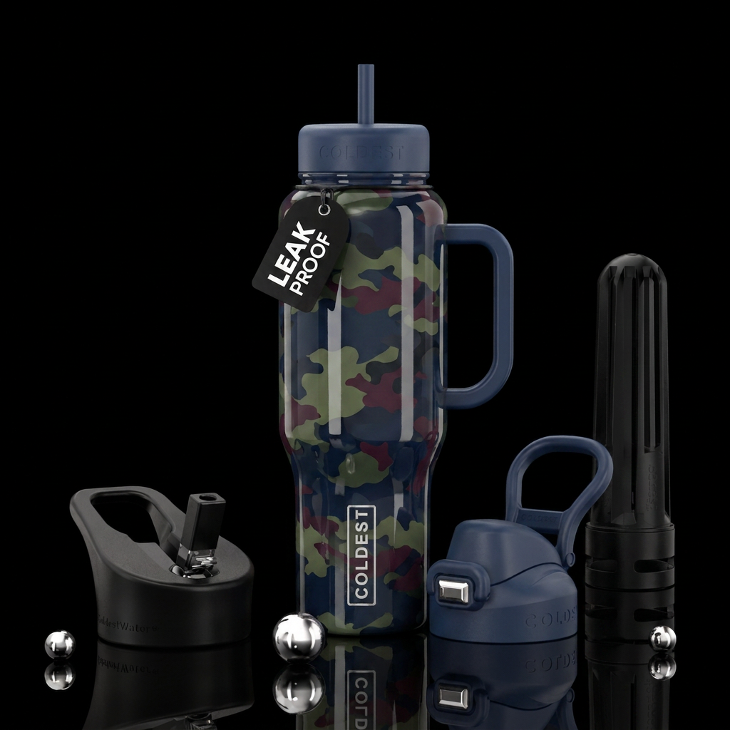 Dark blue bottle color with moss green,burgundy co... water bottle design