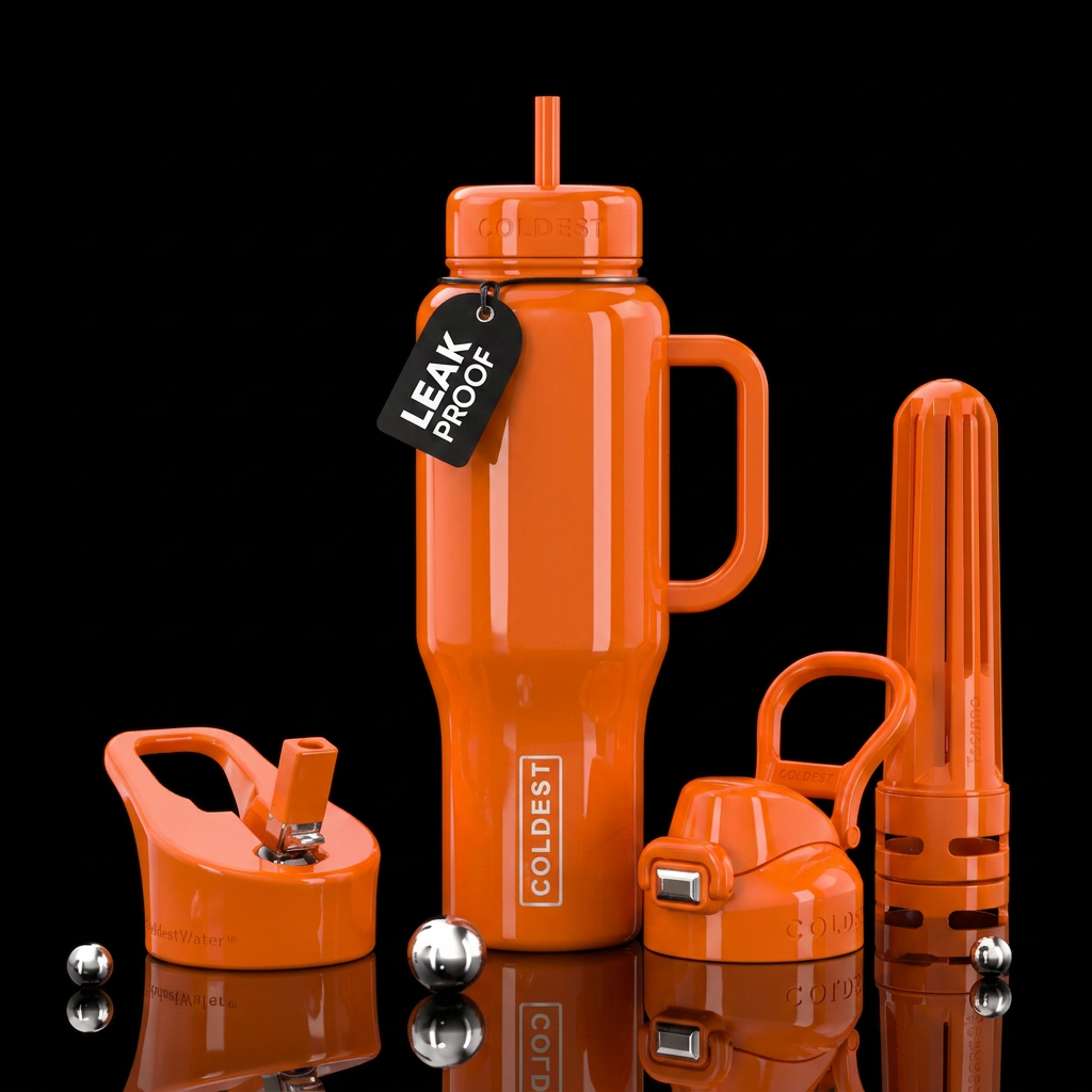 Fiesta orange bottle color, high gloss water bottle design