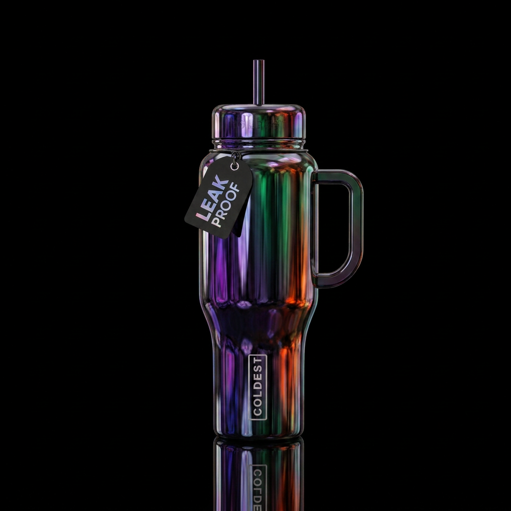 Black rhodium color bottle, high reflective, gloss... water bottle design