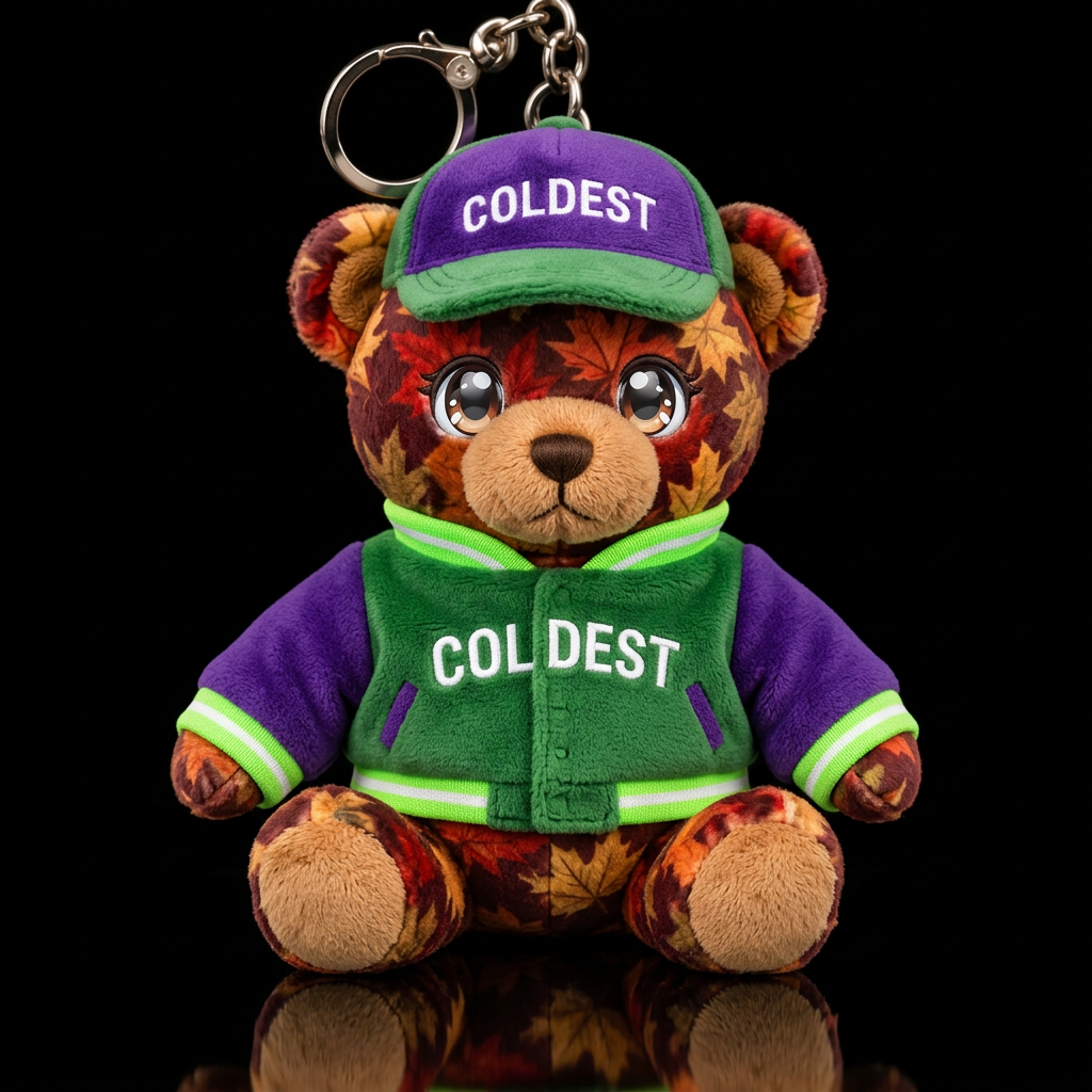 Autumn the bear water bottle design