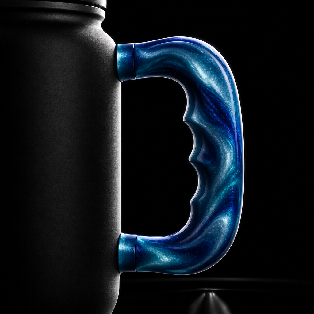 Blue waves water bottle design