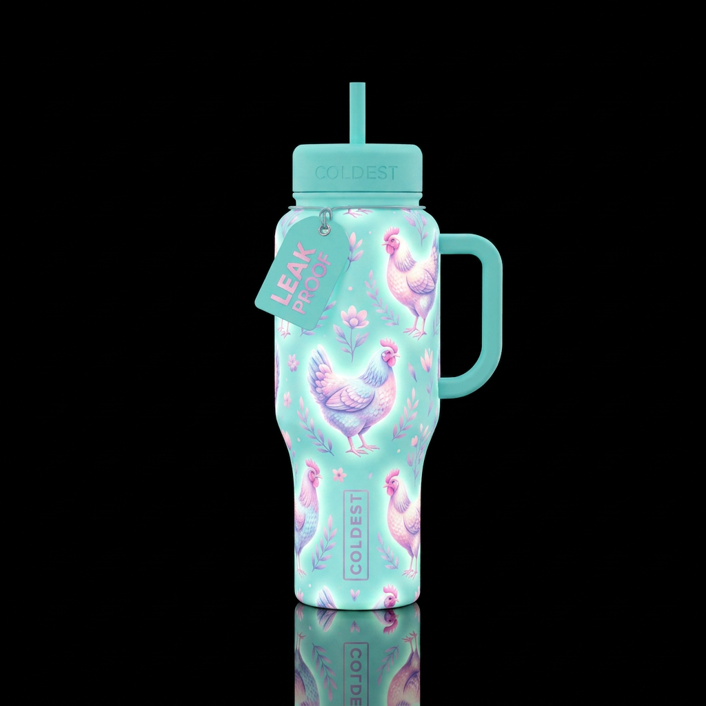 I want to make a beautiful turquoise background wi... water bottle design