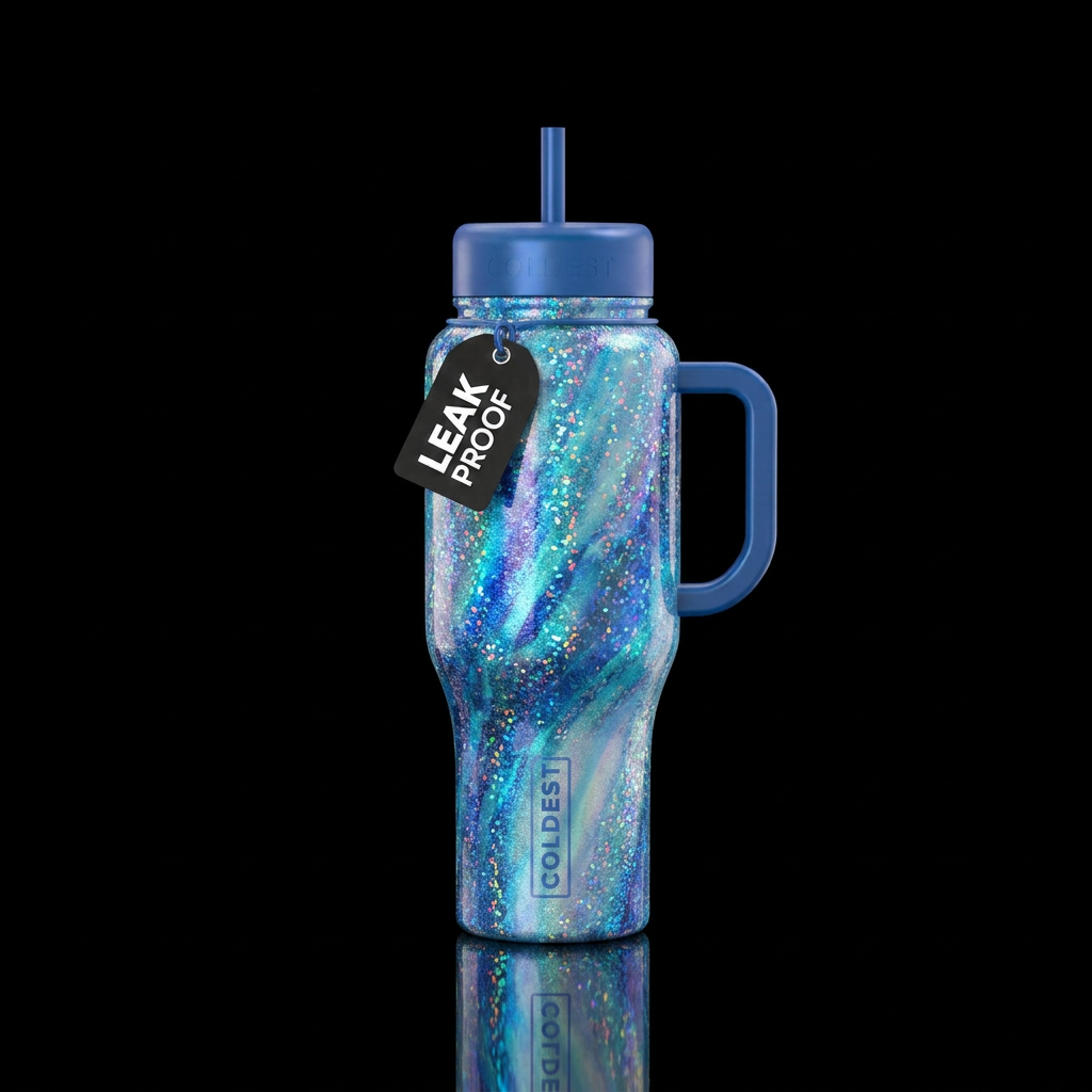 I wanna create every color blue mixed together wit... water bottle design