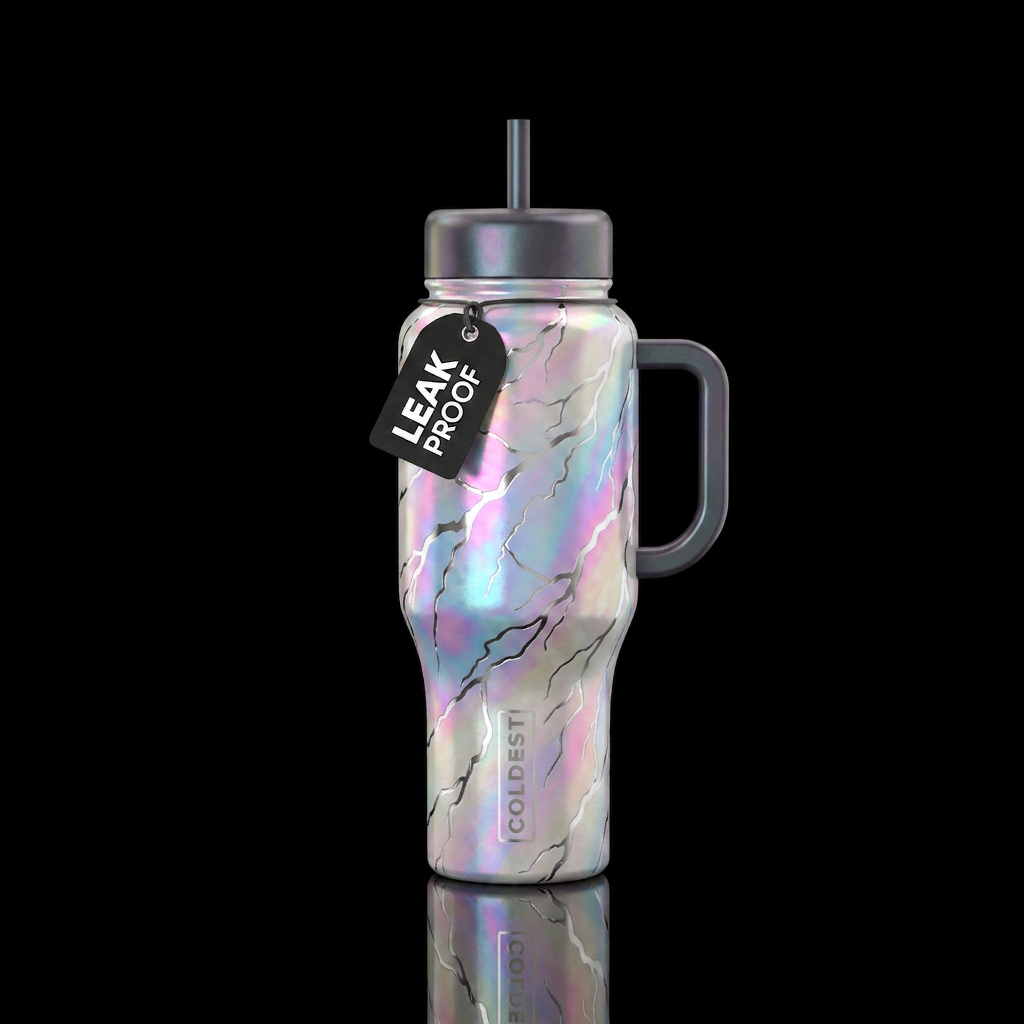 I wanna create an iridescent mother, pearl cup wit... water bottle design