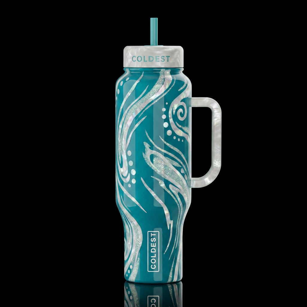 I want to create a turquoise Tumblr with a mother,... water bottle design