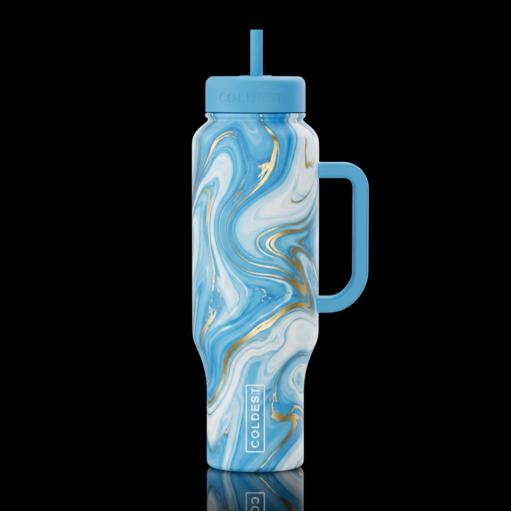 I wanna create a white and sky blue Tumblr mixed t... water bottle design