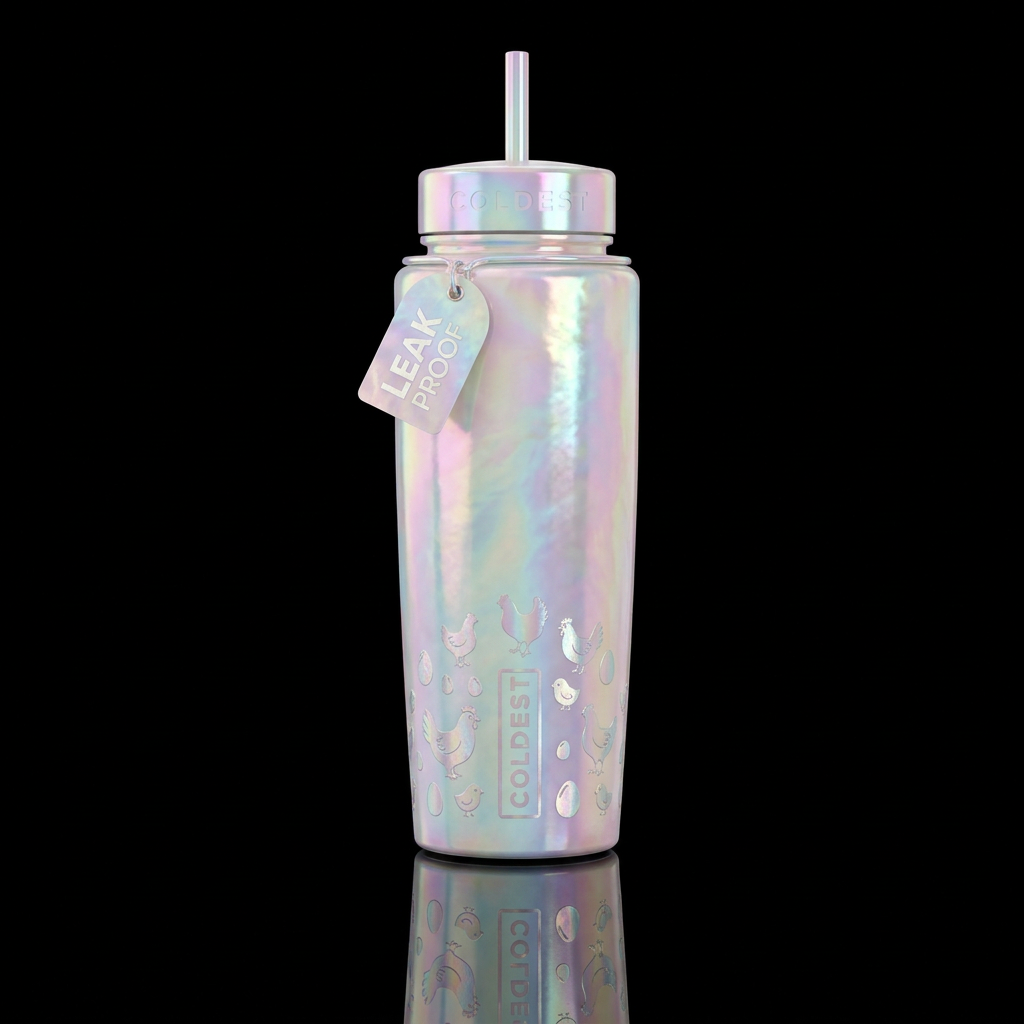 PURLY CHICKS water bottle design