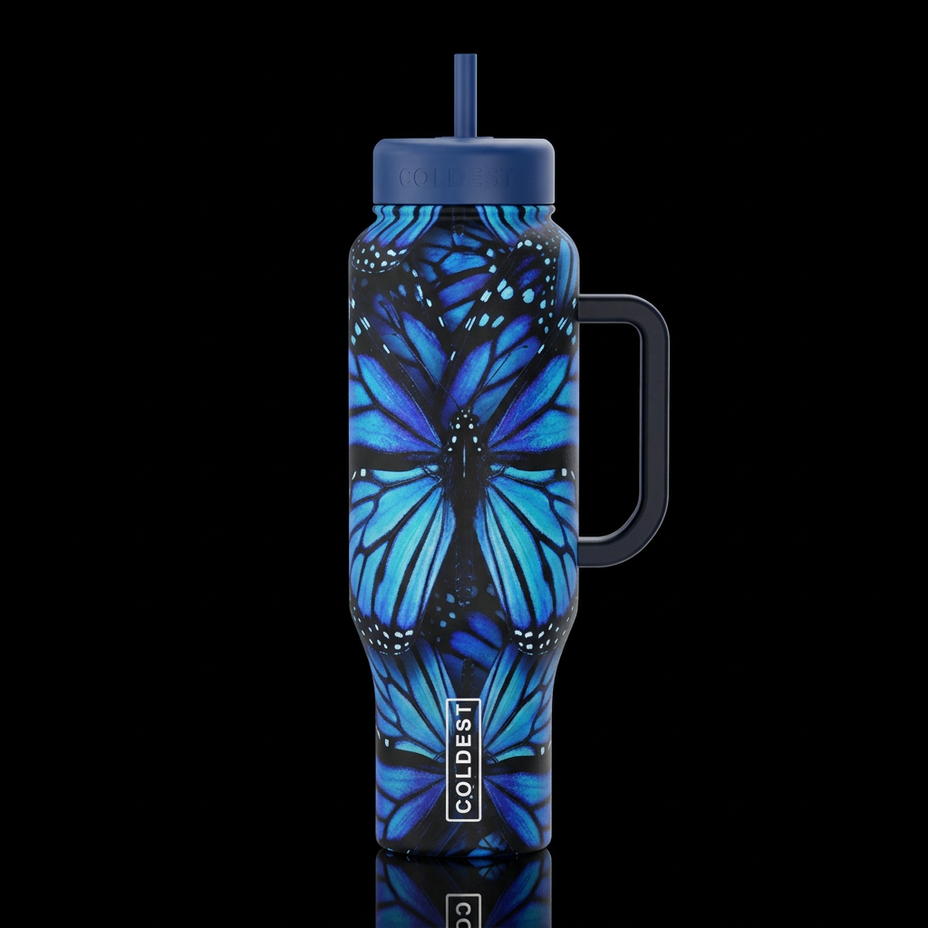 Glowie Monarch water bottle design