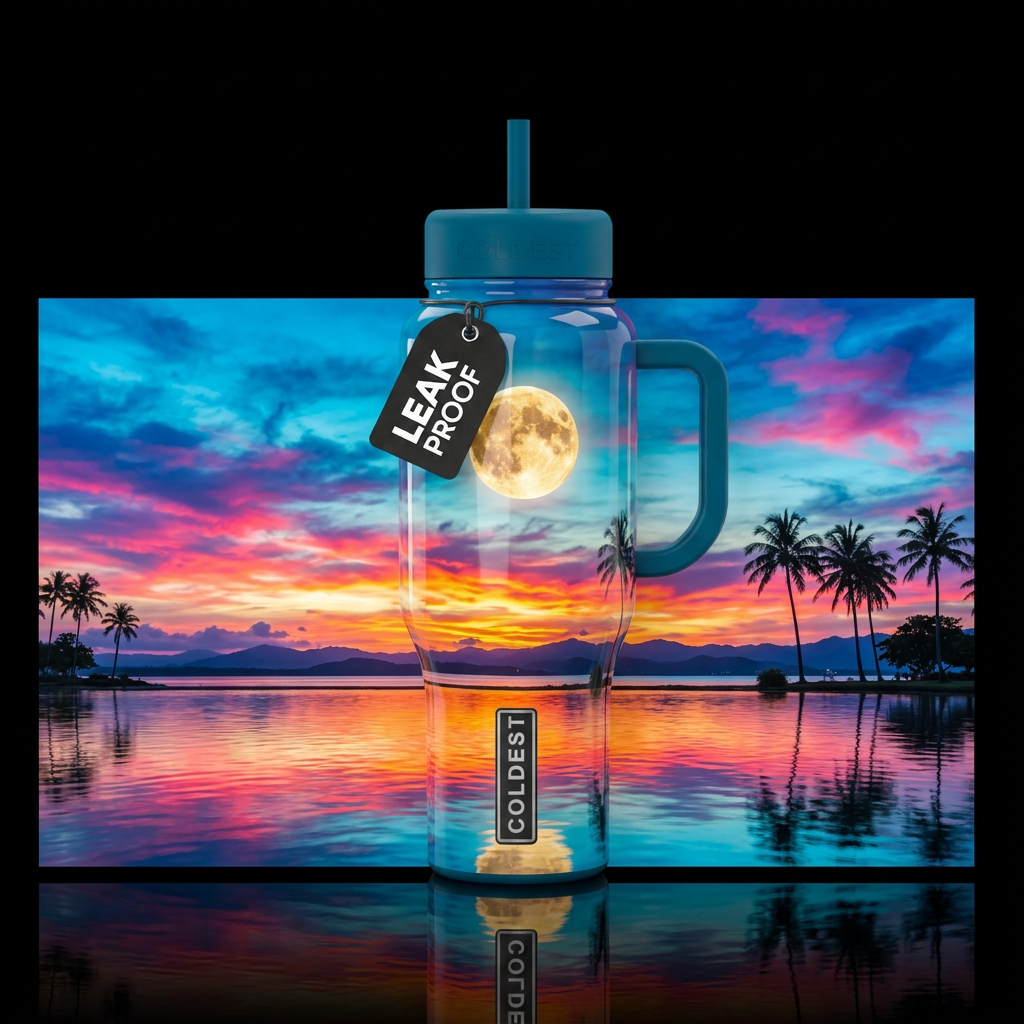 Moonlight Paradise water bottle design
