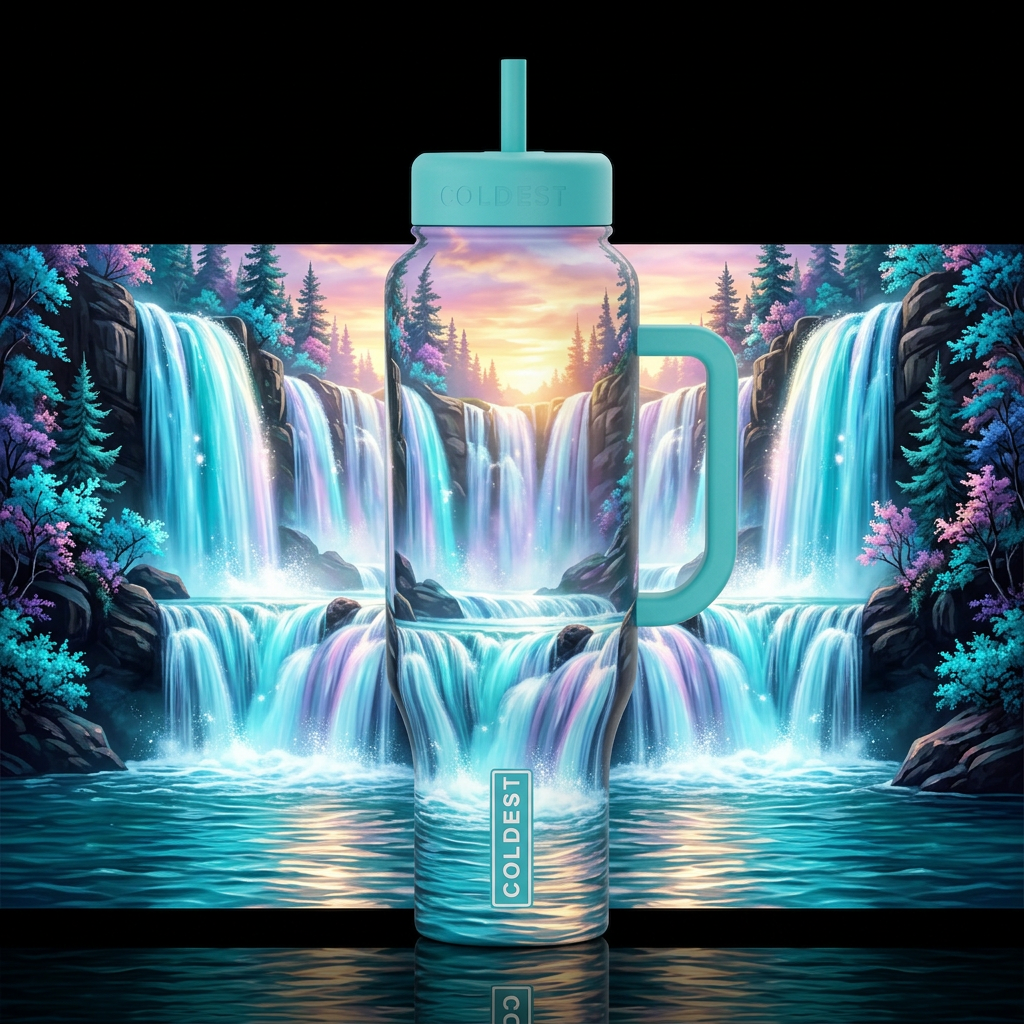 Enchanted Falls water bottle design