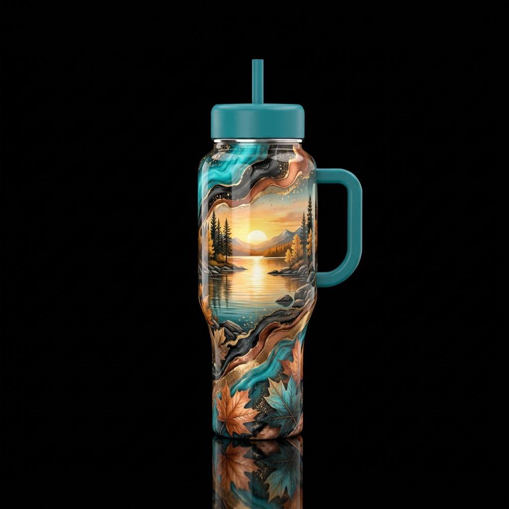 Autumn Reflection water bottle design