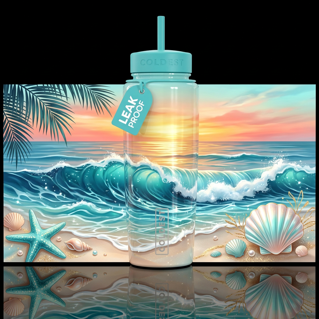 Turquoise Tides water bottle design