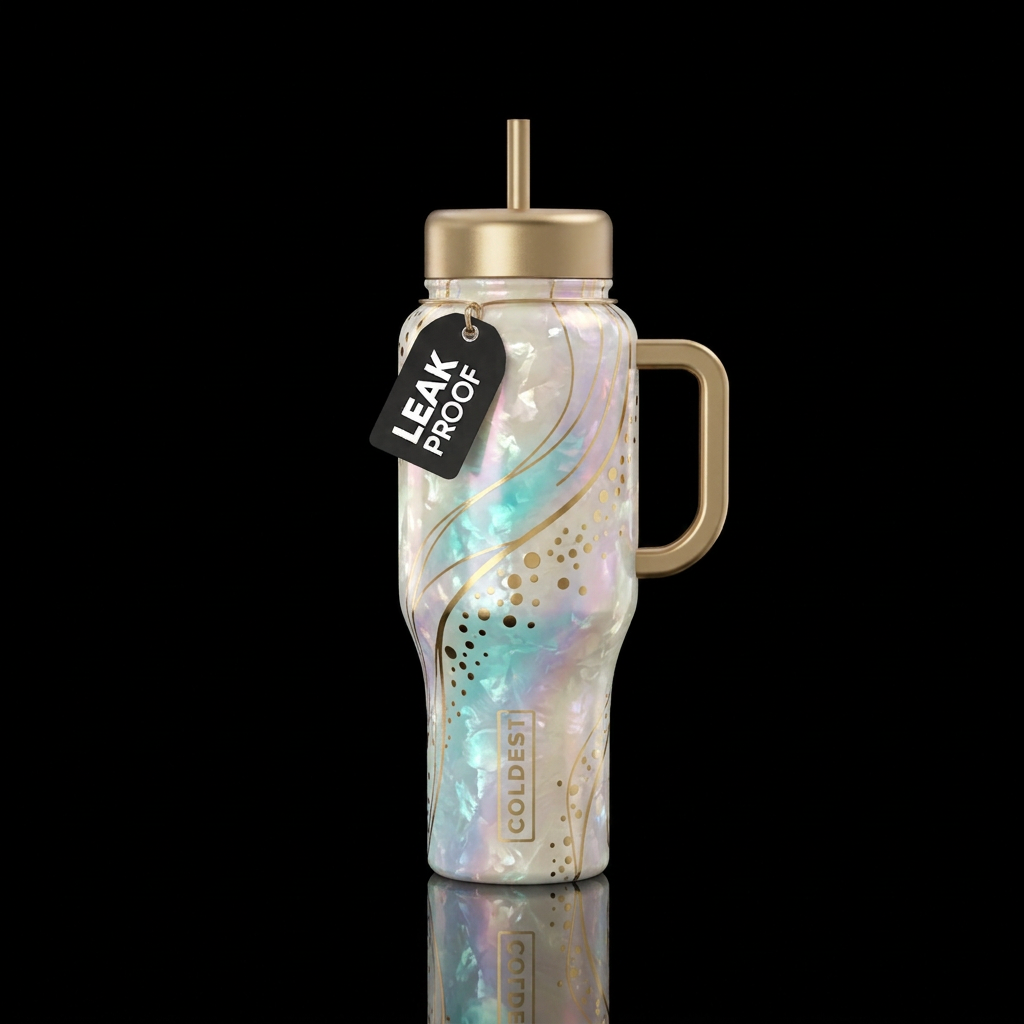 Liquid Opal Gold water bottle design