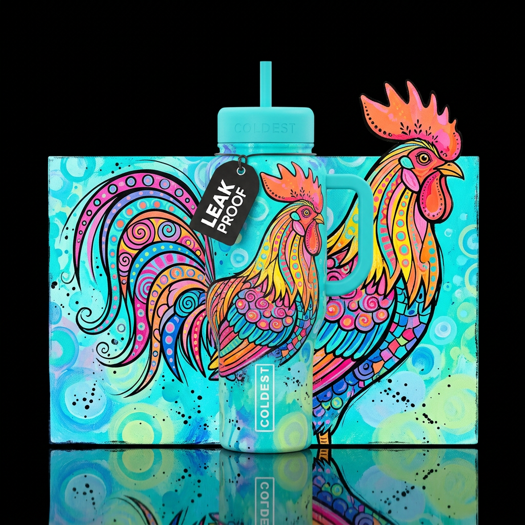 ELECTRIC CHICK water bottle design
