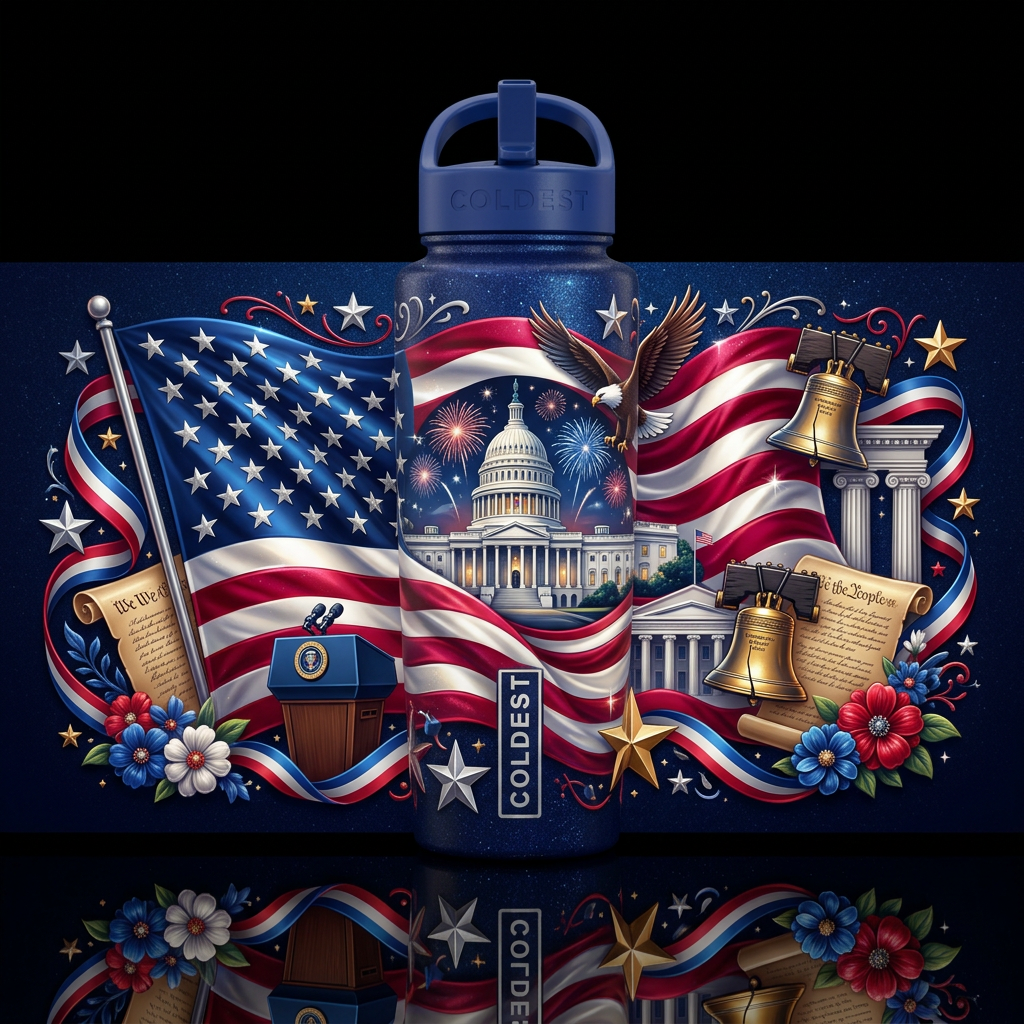 The American Way water bottle design