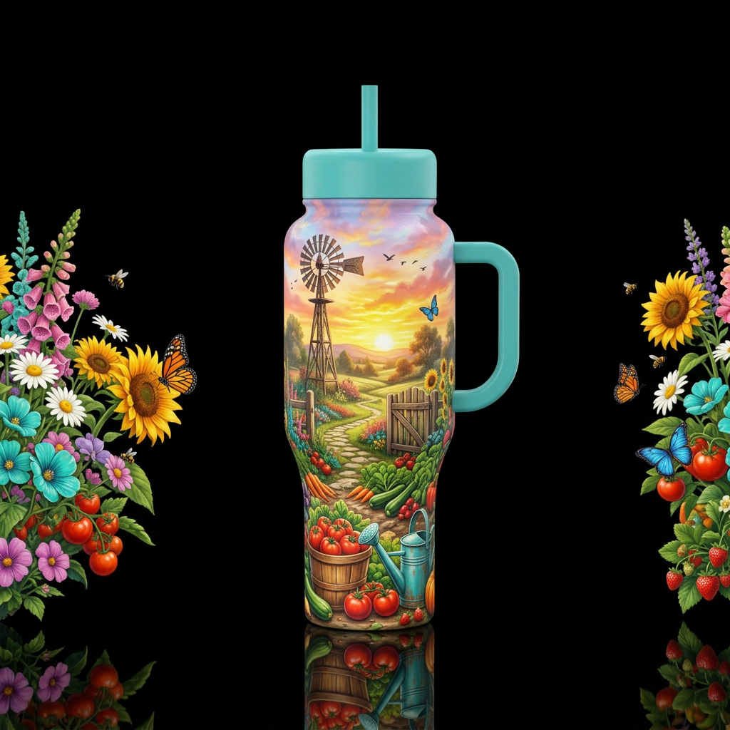 Country Garden water bottle design