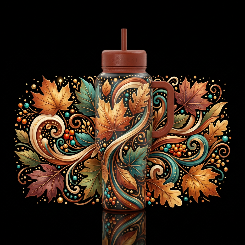 Autumn Ember Glow water bottle design