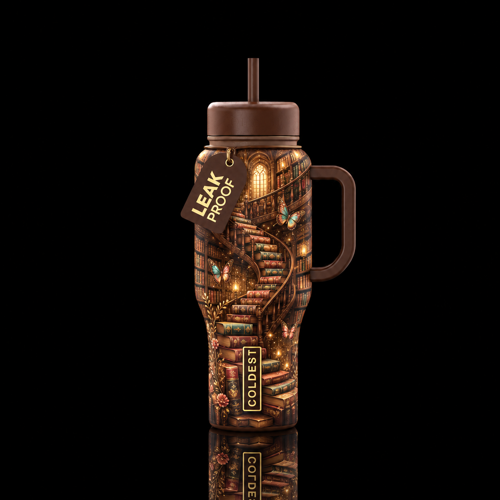 The Glided Library water bottle design