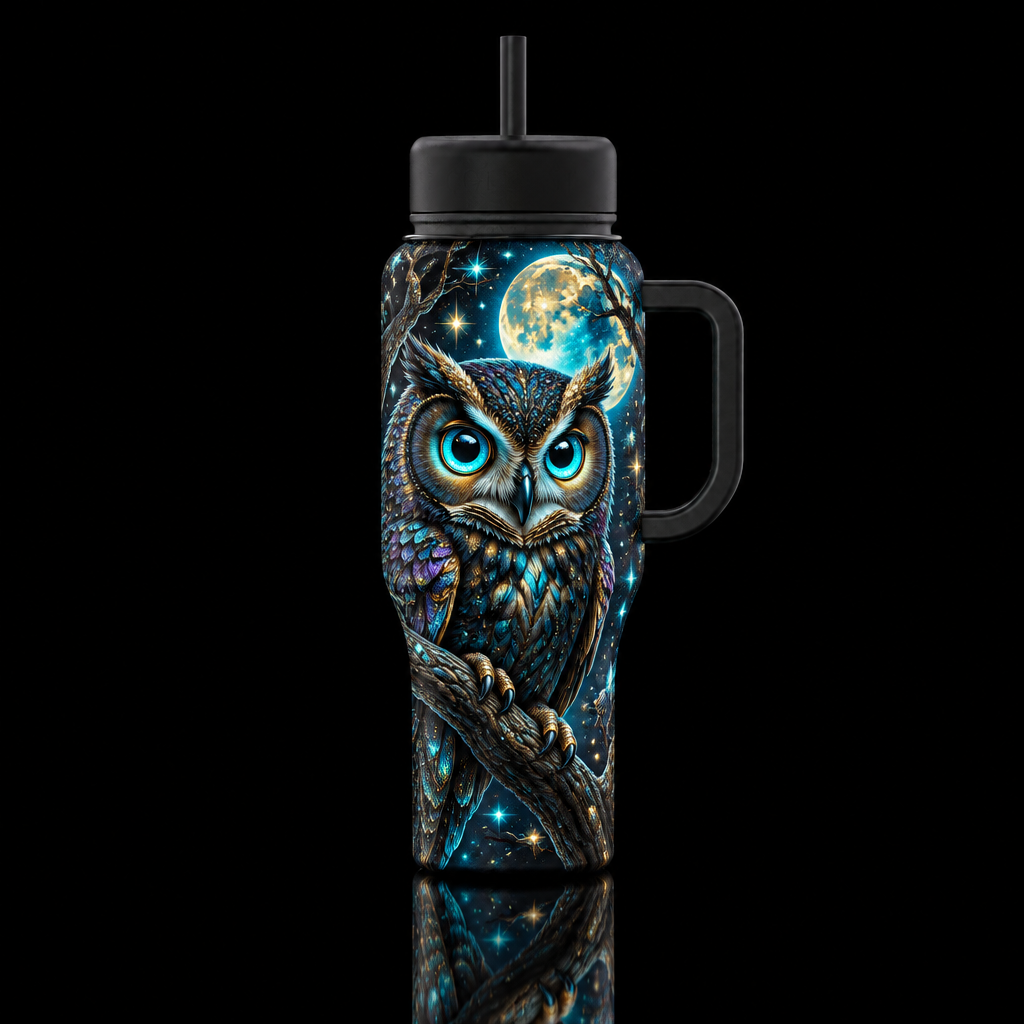 Glowie Midnight Guardian water bottle design