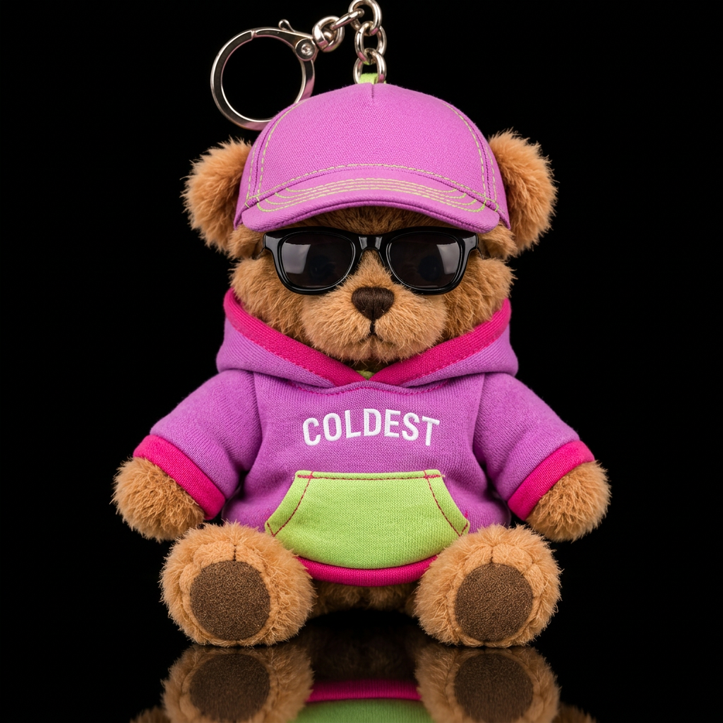 Coogie with hat and hoodie and sunglasses on water bottle design
