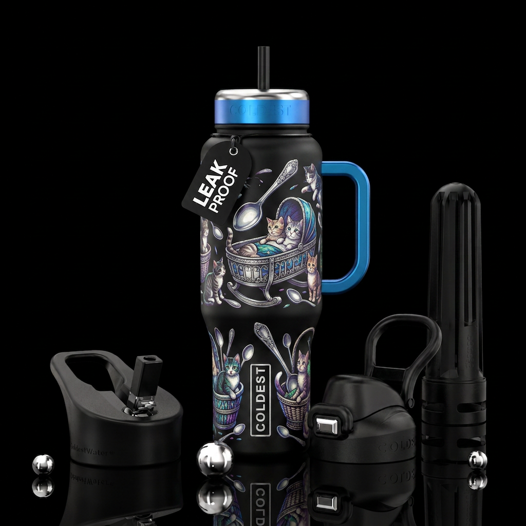 Cats in the cradle, Silver spoon water bottle design