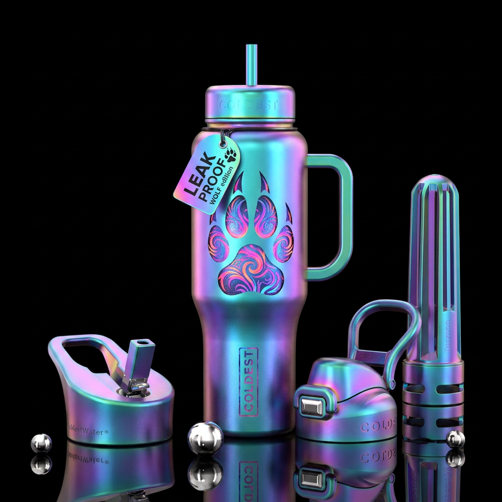 Wolf  paw with the claw marks water bottle design