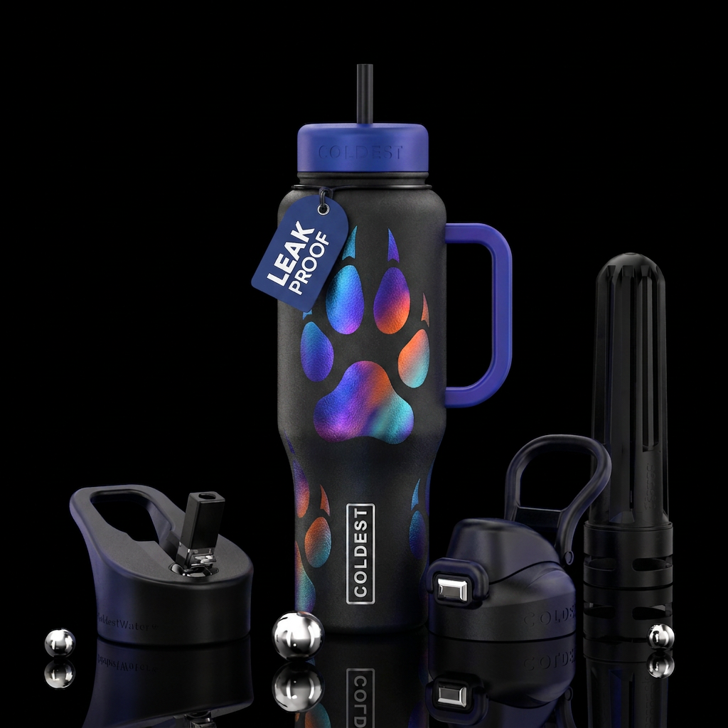 Wolf  paw with the claw marks water bottle design