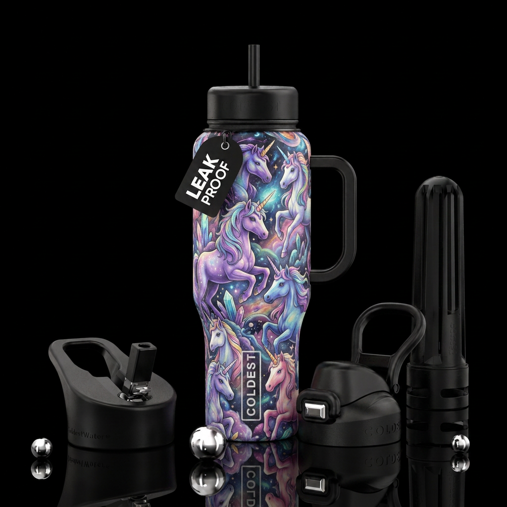 Unicorns water bottle design